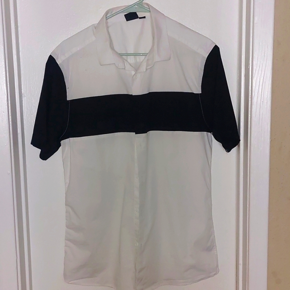 Asos White/Black Dress shirt sz Large
